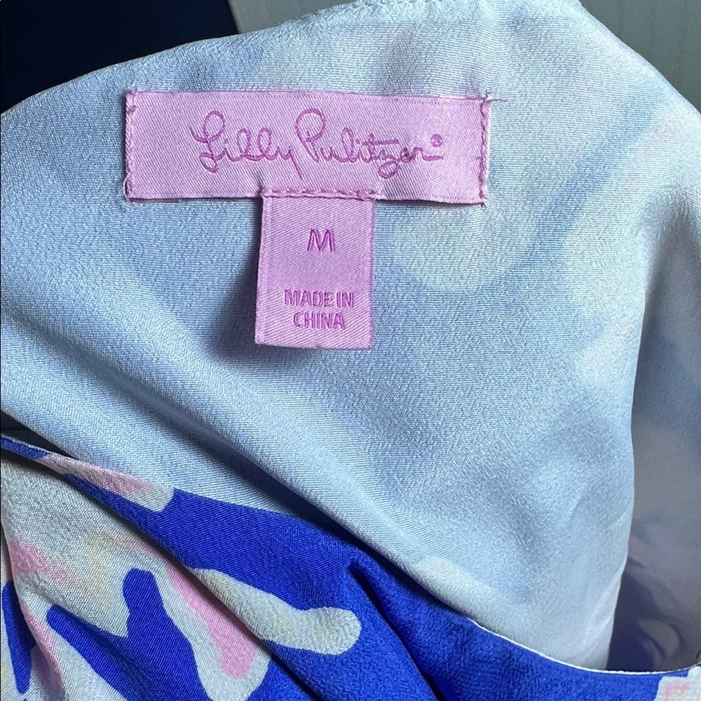 Lilly Pulitzer Jackie Shift Dress Silk It's Electric Brilliant Blue Medium - Picture 6 of 8